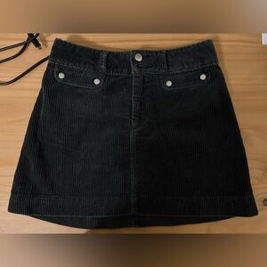 Abercrombie & Fitch Dark Olive Corduroy Mini Skirt